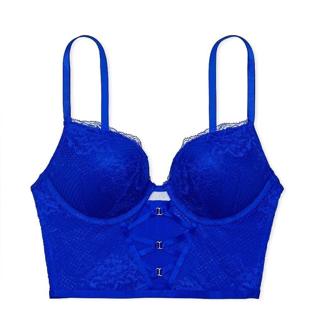 Victoria Secret Floral Lacie-Lace Bustier (Blue Oar) 32D